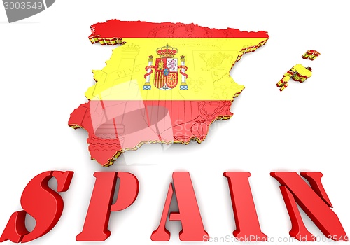 Image of Map of SPAIN with flag