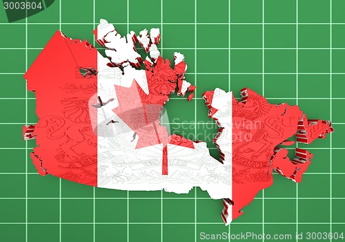 Image of Map of Canada with flag colors