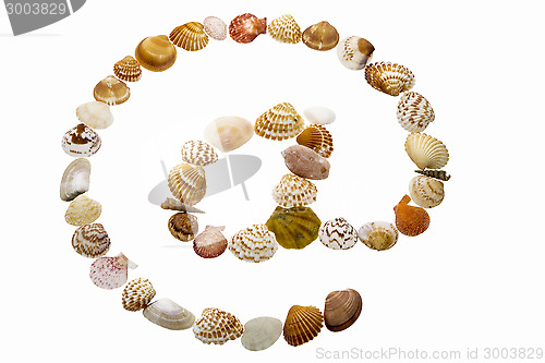 Image of At symbol made from shells