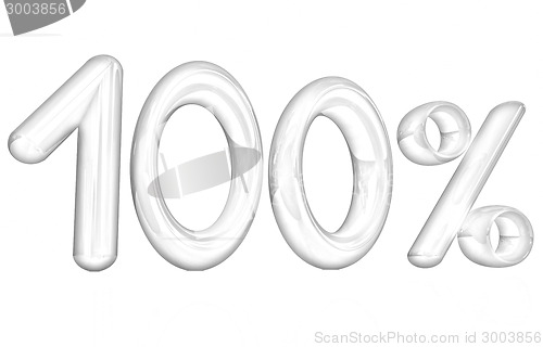 Image of 3d red "100" - hundred percent