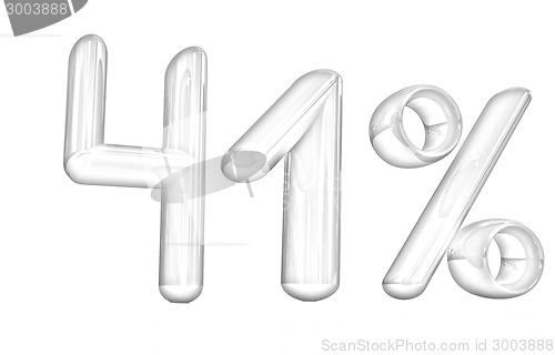 Image of 3d red "41" - forty one percent