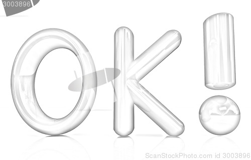 Image of 3d redl text "OK"