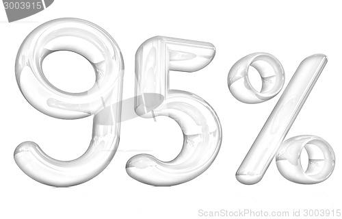 Image of 3d red "95" - ninety five percent