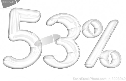 Image of 3d red "53" - fifty three percent