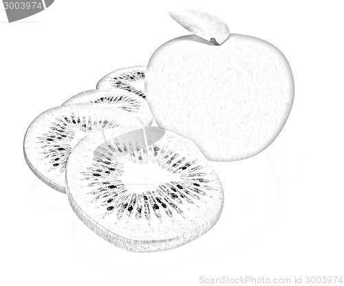 Image of slices of kiwi and apple