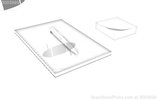 Image of notepad with pen