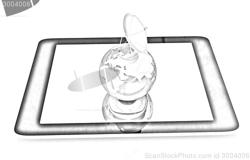 Image of The concept of mobile high-speed Internet and planet earth