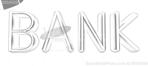 Image of 3d metal text "bank"