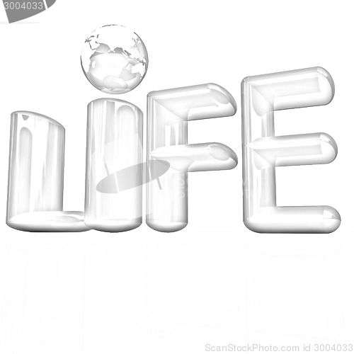 Image of 3d red text "life"