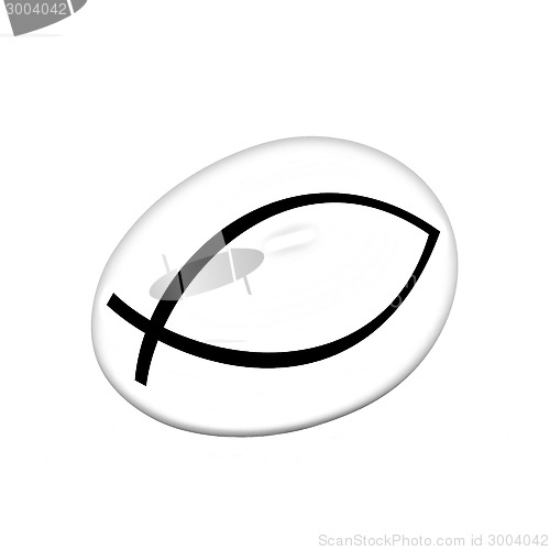 Image of Gold egg with a symbol of Christianity "ichthys"(Jesus Christ is