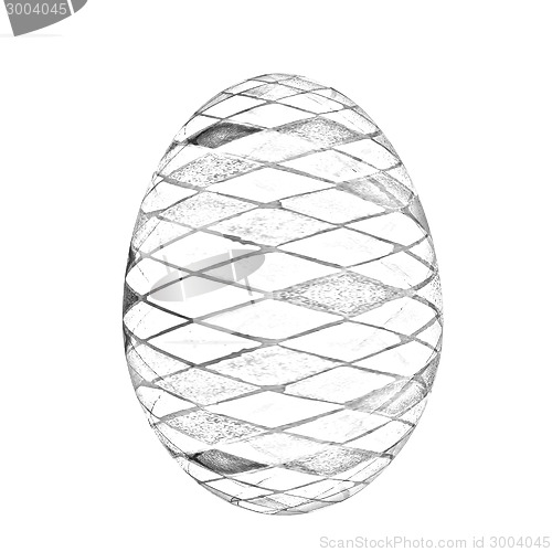 Image of Easter Egg with colored strokes Isolated on white background