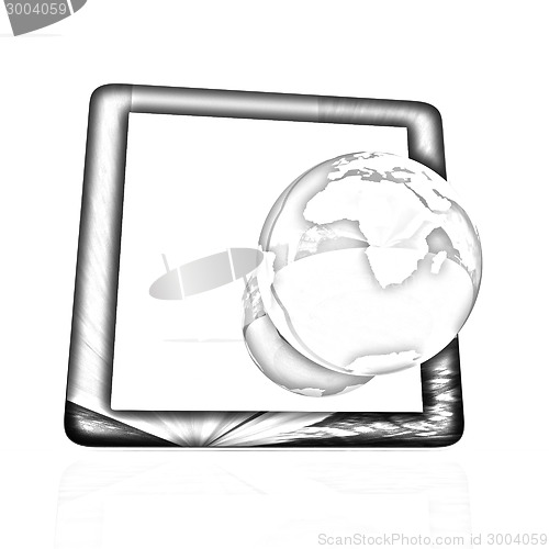 Image of Phone and earch on white background.Global internet concept