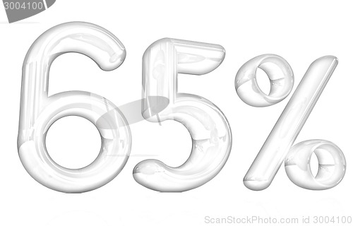 Image of 3d red "65" - sixty five percent