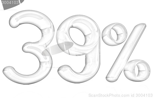 Image of 3d red "39" - thirty nine percent