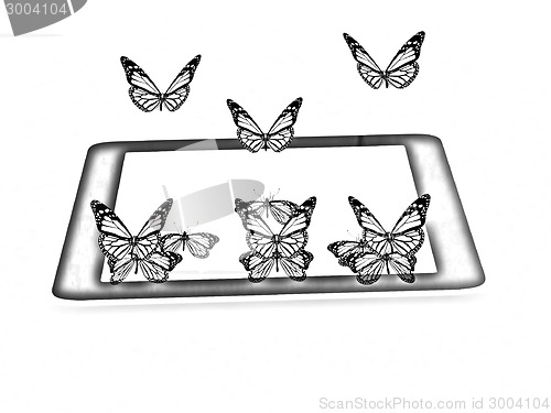 Image of butterflies on a phone