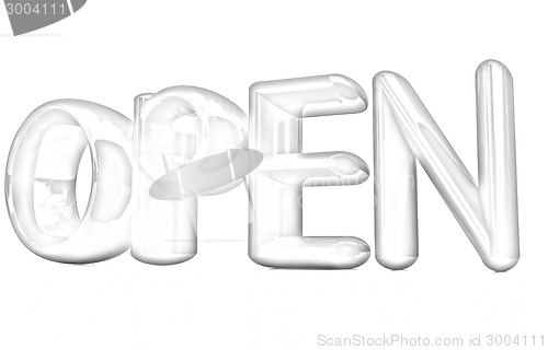 Image of "open" 3d red text