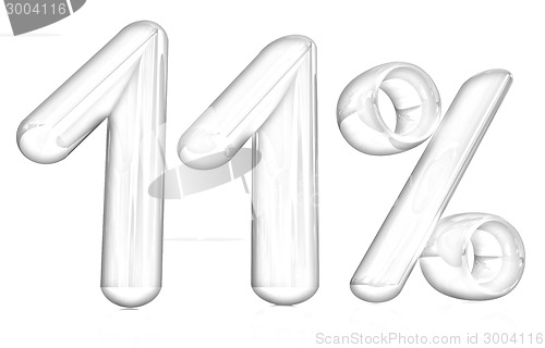 Image of 3d red "11" - eleven percent