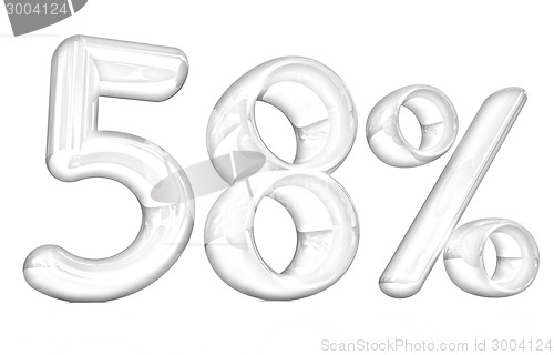 Image of 3d red "58" - fifty eight percent