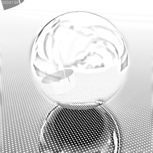 Image of Chrome ball on light path to infinity
