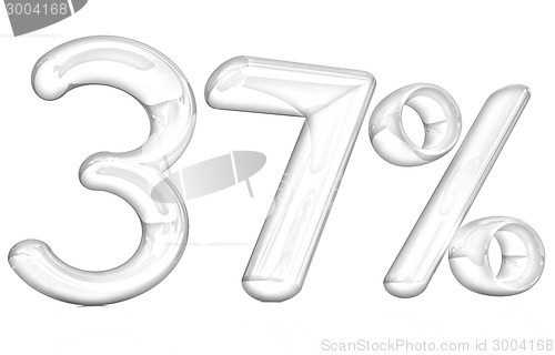 Image of 3d red "37" - thirty seven percent
