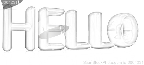 Image of 3d red text "hello"