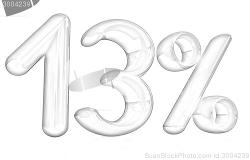 Image of 3d red "13" - thirteen percent