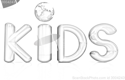 Image of 3d colorful text "Kids"