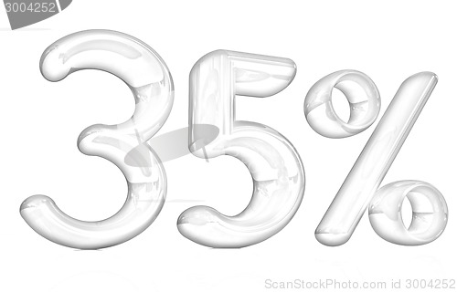 Image of 3d red "35" - thirty five percent