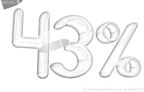 Image of 3d red "43" - forty three percent