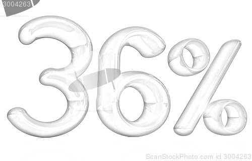 Image of 3d red "36" - thirty six percent