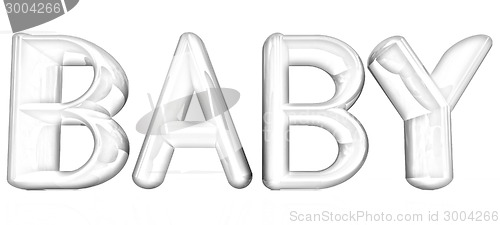 Image of 3d colorful text "buby"