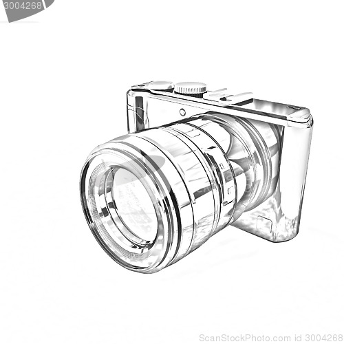 Image of 3d illustration of photographic camera