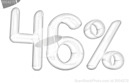 Image of 3d red "46" - forty-six percent