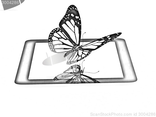Image of butterflies on a phone