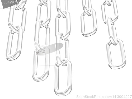 Image of Metal chains on white