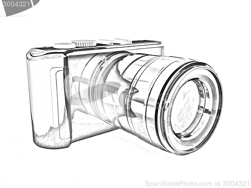 Image of 3d illustration of photographic camera