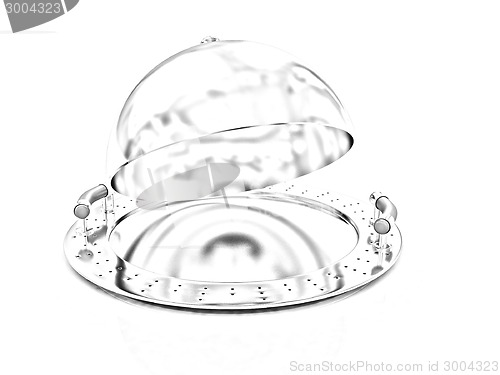 Image of Metall glossy salver dish under cover 