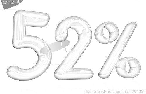 Image of 3d red "52" - fifty two percent