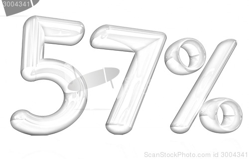 Image of 3d red "57" - fifty seven percent