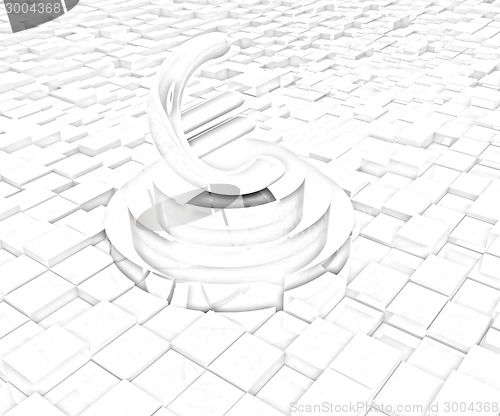 Image of Euro sign on podium. 3D icon on urban background 