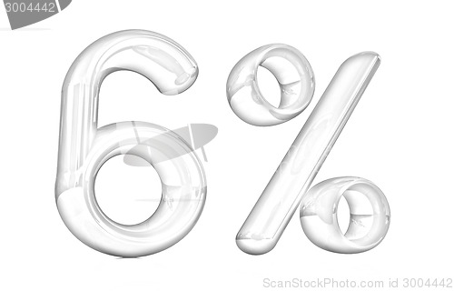 Image of 3d red "6" - six percent