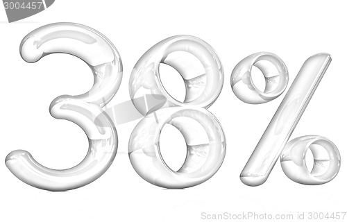 Image of 3d red "38" - thirty eight percent