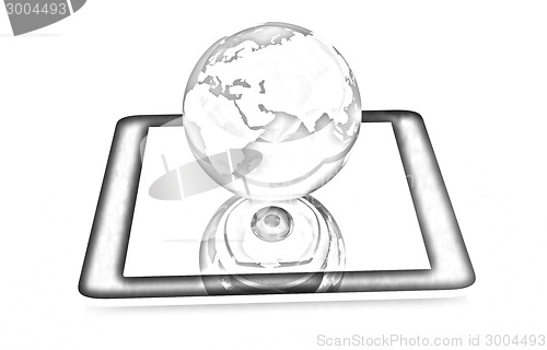 Image of Phone and earch. Global internet concept