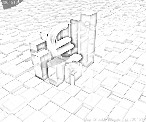 Image of Currency euro business graph on urban background