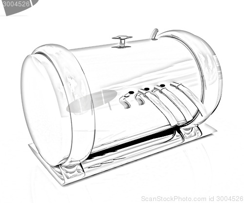 Image of Abstract chrome metal pressure vessel