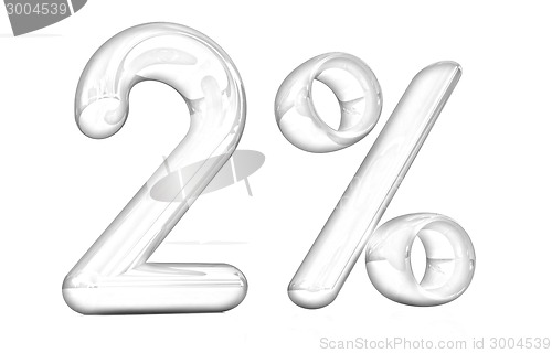 Image of 3d red "2" - two percent