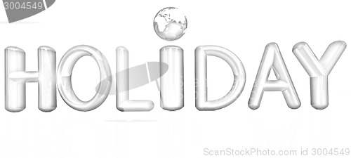 Image of 3d colorful text "holiday"