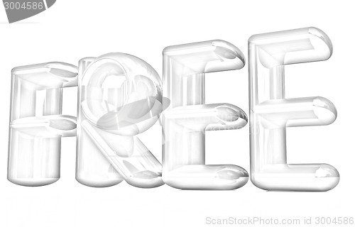 Image of colorful rea 3d text "FREE" 