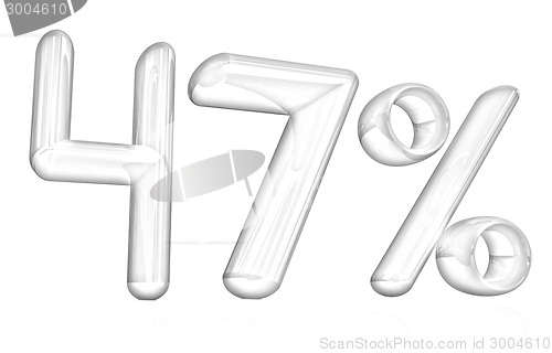 Image of 3d red "47" - forty seven percent