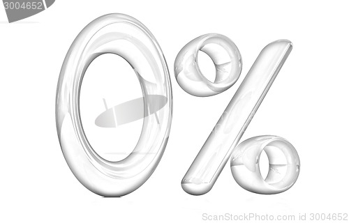Image of 3d red "0" - zero percent